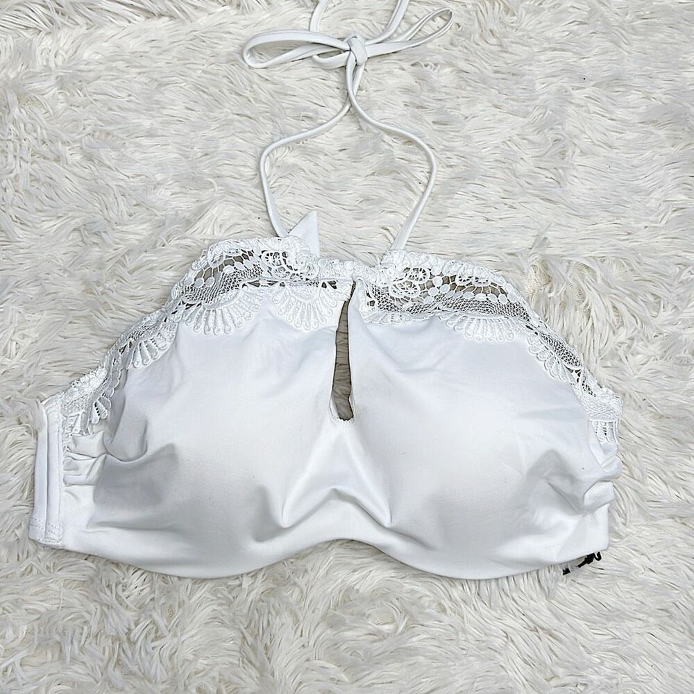 A.Che Britta Halter Bikini Top in White Bora Bora NWT 32C/34B/36A - Picture 6 of 6